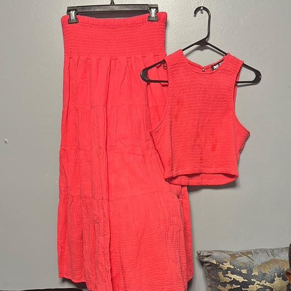 DKNY Jeans Dresses & Skirts - DKNY Jeans sleeveless smocked gauze top and skirt Skirt